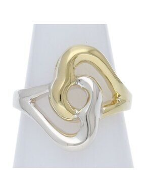 Tiffany & Co Double Open Heart Ring 18k Yellow Gold